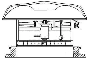 單開啟風(fēng)帽關(guān)閉狀態(tài)下結(jié)構(gòu)示意圖